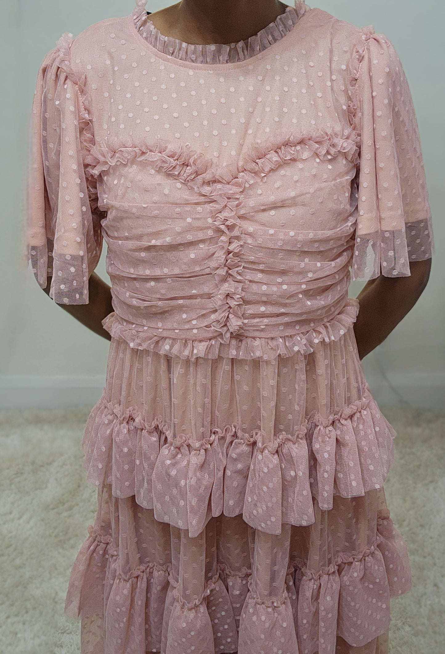 Blush Tulle Midi Dress