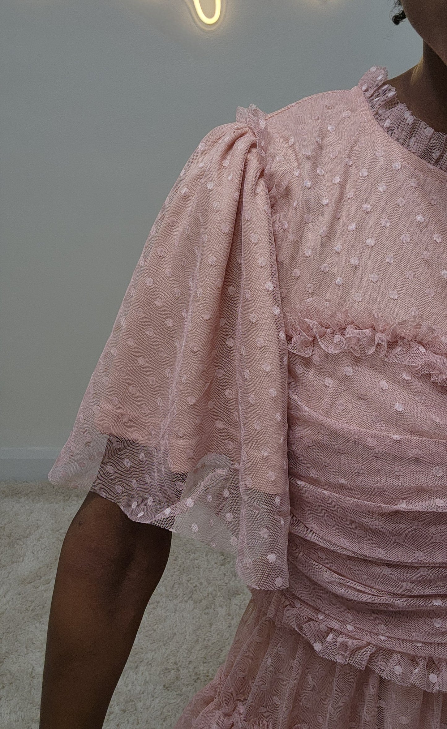 Blush Tulle Midi Dress