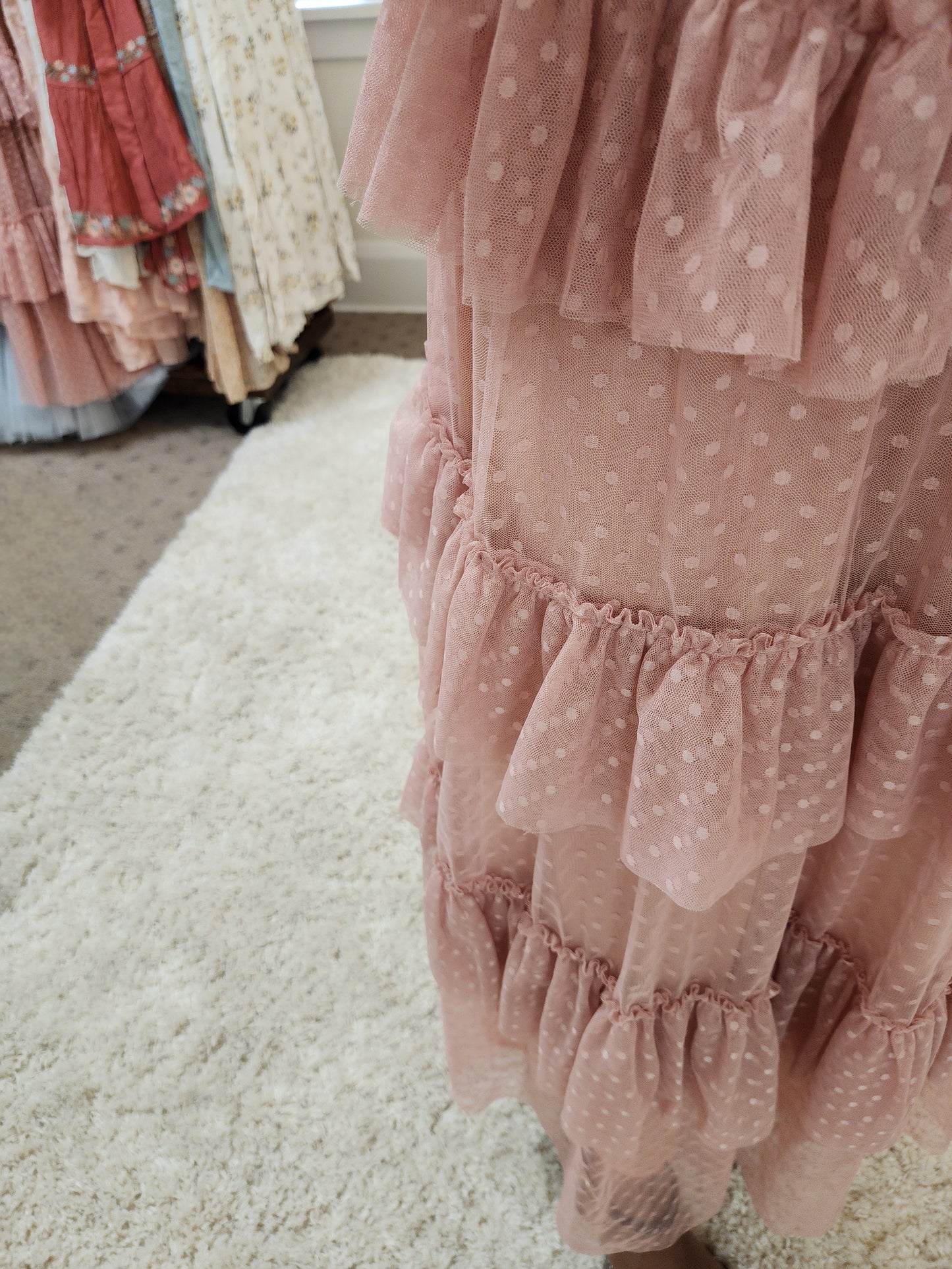 Blush Tulle Midi Dress