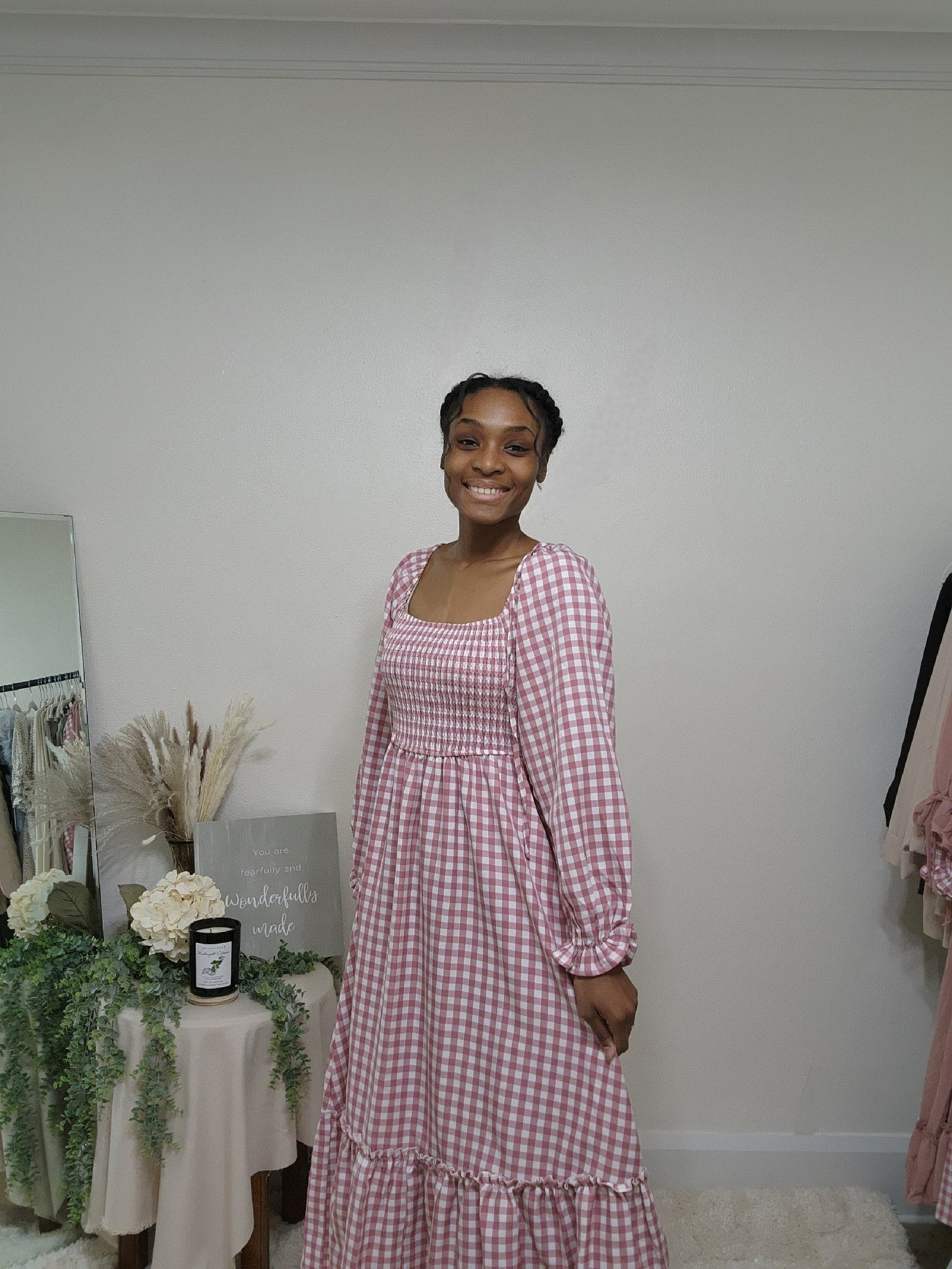 Gingham Midi Spring Dress